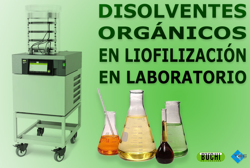 Uso de disolventes orgánicos en liofilización en laboratorio