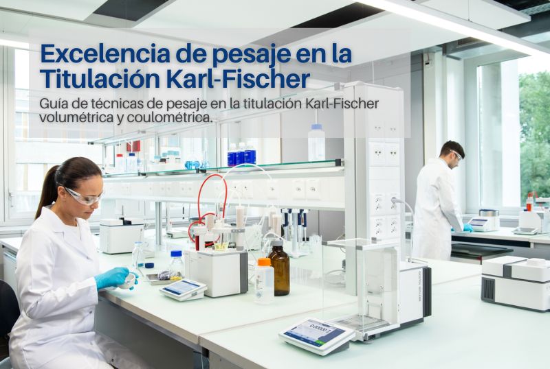 Excelencia de pesaje en la titulación Karl-Fischer